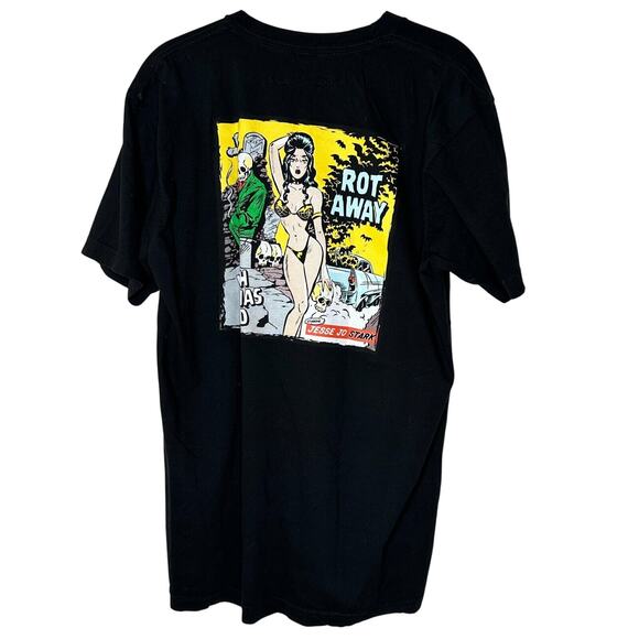 NWOT Jesse Jo Stark Black Short Sleeve Rot Away Wish I Was Dead Graphic Tee L - Picture 1 of 11